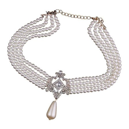Flerskiktat 4-lagers kristallsimulerade pärlor Bib Choker Halsband