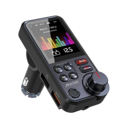 Bluetooth-autoadapteri FM-lähettimellä, pikalataus, kahden laitteen handsfree-puhelut.