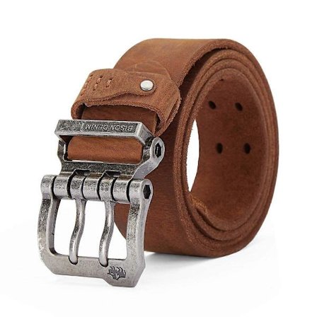 BISONDENIM Lyxiga designerbälten för män Vintage Cow Spilt Äkta läder Spänne Midjerem Bälte för Jeans Hög kvalitet Överraskningspresent