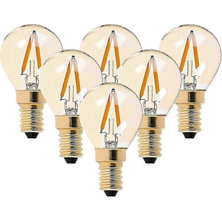 För G40 1W LED Filament Mini Globlampor - Ultra Varmvit 2200K (Amber Glow), 10W Ekvivalent - E14, Ej Dimbar (6-pack) [DB]