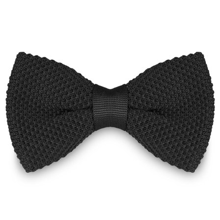 Czarna dzianinowa muszka dla mężczyzn - Muszki gotowe do noszenia