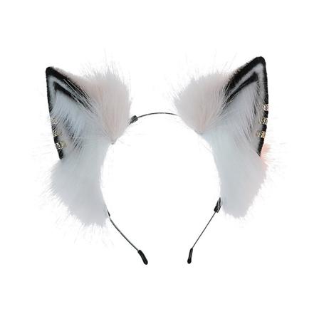 Gotiska plyschiga vargörsdiadem djur cosplay Halloween kostymtillbehör