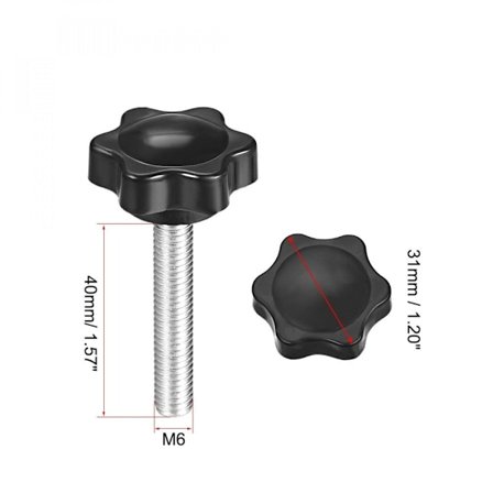 10 st Spännskruvsknoppar Plommon Hexformade Grepp 10PCSM6X40MM 10 st