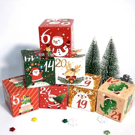 Jul advent kalender æsker 24 dage gør-det-selv advent kalender kasser papir advent nedtælling