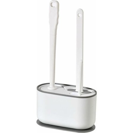 Toiletbørste, Fleksibel Silikone Badeværelse Toiletskål Skrubbe Sæt, Væg og Gulv Toiletbørste, Hvid??