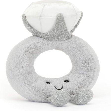 Jellycat Amuseables Diamantring Blødt legetøj, 20 cm | Vielsesring Plys | Forlovelses- og Bryllupsgave-AD4-