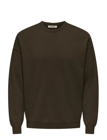 Onsjob Rlx Ls Boucle Crew Knit Khaki ONLY & SONS