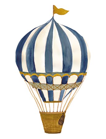 That's Mine | Wall Sticker - Retro Air Balloon Small Blue | 18.5X 32.5CM