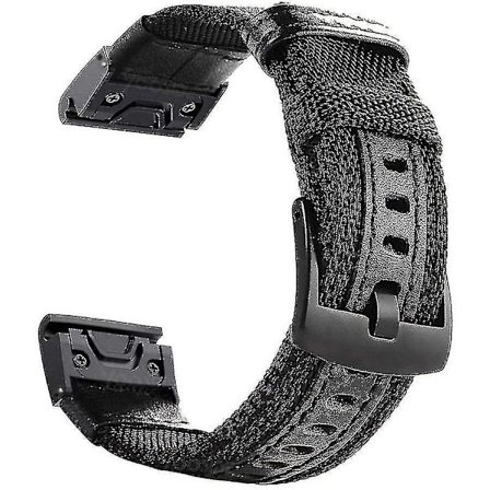 22 mm nylon är lämplig för Garmin Fenix ​​5/fenix 6 (svart), vuxen, unisex