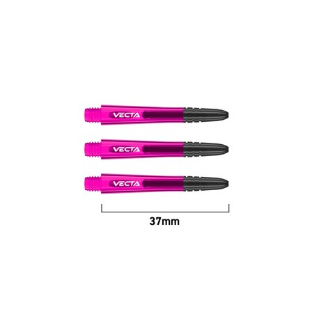 Winmau Vecta Shafts 37mm Polycarbonate Dart Shafts 6 Pcs Intermediate Pink/Black/Red Accessories Replacement Parts