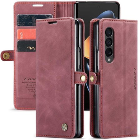 CaseMe Samsung Galaxy Z Fold4 Vintage Suojakotelo - Viininpunainen