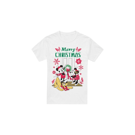 Disney Herr Mickey & Minnie Mouse Jul-T-shirt med Krans XL W