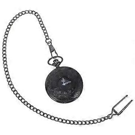 1kpl Pyöreä taskukello Retro Klassinen Kaksoisnäyttö Roomalaiset arabialaiset numerot Kellotaulu Taskukello Steampunk (Musta paksu ketju)