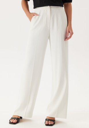 Happy Holly - High Waist Wide Suit Pants - Cream
