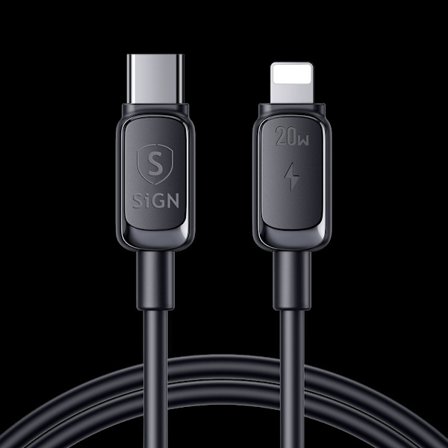 USB-C til Lightning-kabel 20W, 0,25m - Sort