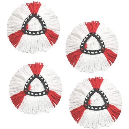 4 stk. Swivel Mop 360 Mop Head Mikrofiber Mop Refiller Til Swivel Gulvmopp