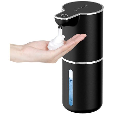 Automatisk såpedispenser 350 ml såpepumpe USB oppladbar med infrarød bevegelsessensor Automatisk skumdispenser Skumteknologi Infrarød sensor Svart