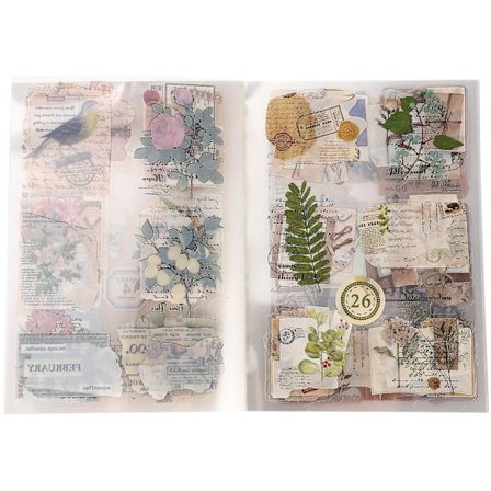 1 stk retro dagboksett estetiske dagbokrekvisita håndbok klistremerker (0,4X10,5X14,8CM, som vist i figur 1)