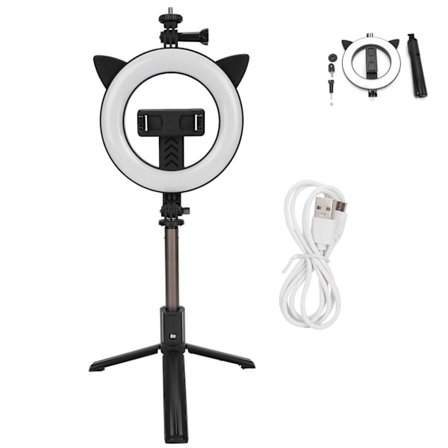 LED-fyllningsljus Bluetooth Live Streaming Selfie Ring Light Bärbar Makeup Dimbar Ljus