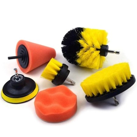 Rensebørster til bore-/skruetrækker, 6 dele