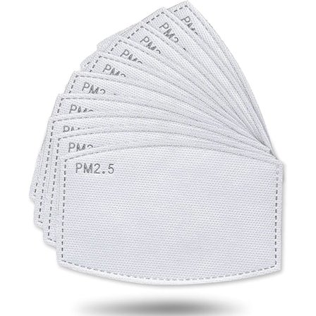 50-pack Aktiva Kolfilter, Non-Woven Tyg med 5 Utbytbara Skyddslager PM 2.5 för Kvinnor, Män och Barn