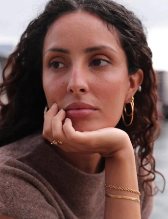 Sistie Hoop Basic - Creoles Gold-Plated - Gold - ONE SIZE