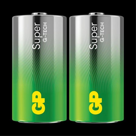 GP Super Alkaline Battery, Size C, LR14, 1.5V, 2-pack