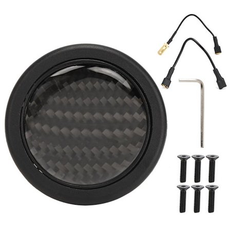 Karbonfiber Horn Trykknapp for 6 Bolter for OMP Ratt Bil Modifiserte Deler