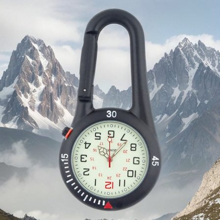 Sort karabinhage-ur, kan også dekoreres med små vedhæng (3,9 * 7,7 cm)