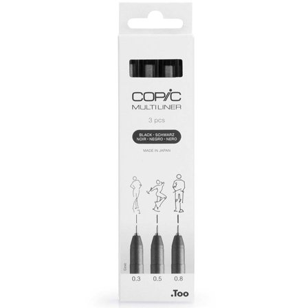 Copic Multiliner Classic 3-sæt Black Medium