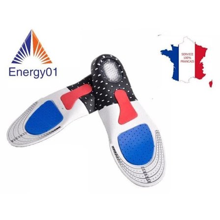 ENERGY01 - 2 par ortopædiske gel-stødabsorberende indlægssåler - lindrer hælsmerter - STØRRELSE 36-40