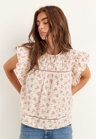 ONLY - Onlasha Sl Frill O-neck Top