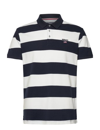 Mick Block Striped Pique Navy Sebago