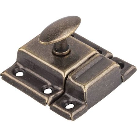 Litet stämplat myrmässingsskåpsdörrlås - 1 7/8 1 7/8 - Fjäderbelastad UTE