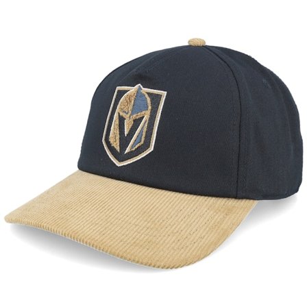 American Needle - NHL Zwart adjustable Cap - Vegas Golden Knights Burnett Black/Gold Corduroy A-frame Adjustable @ Hatstore