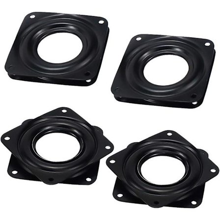 4 st Lager Vridplatta Lazy Susan Vridskiva Lager 360° Fyrkantig Vridplatta 3 Tum Roterande Lagerplatta kompatibel Bord Stol TV (Svart)