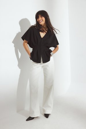 NA-KD Punto marked waist top - Tank tops - Sort - XS