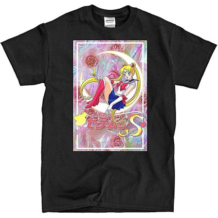 Sailor Moon holografisk svart skjorta