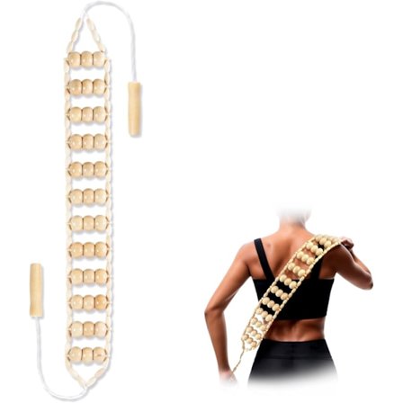 Trä Terapi Massageverktyg, Rygg Trä Massage Rulle Rep Verktyg Kit Professionell Cellulit Massager för Kroppsformning, Konturering