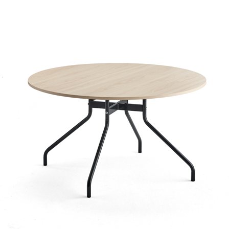 Tisch AROUND, Ø 1300 mm, anthrazit/Birke