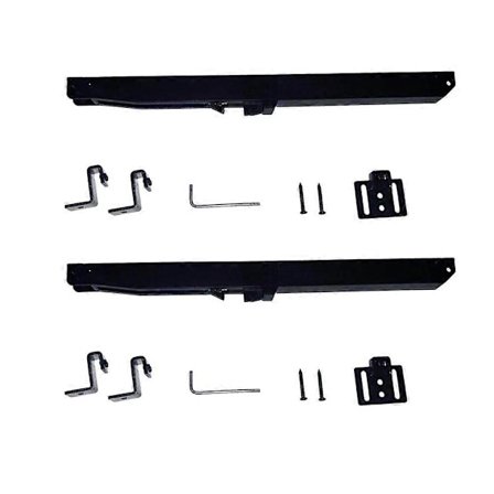 2 stk. Låvedør Lukkemekanisme Fjærbuffer Demper Oppgradert Hullfri Versjon Skyvelåvedør Justerbare Dørstoppere (Svart)