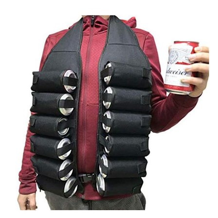 Olutliivi 12-pakkaukselle - Juomavyö Olut- ja Limsapulloille (musta)