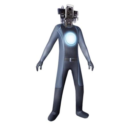 Skibidi Toalett Kostym Bodysuit Barn Halloween Cosplay Jumpsuit B 120cm