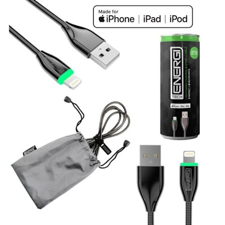 Tech Energi Apple Lightning Laddning Og Sync USB-Kabel - 120cm