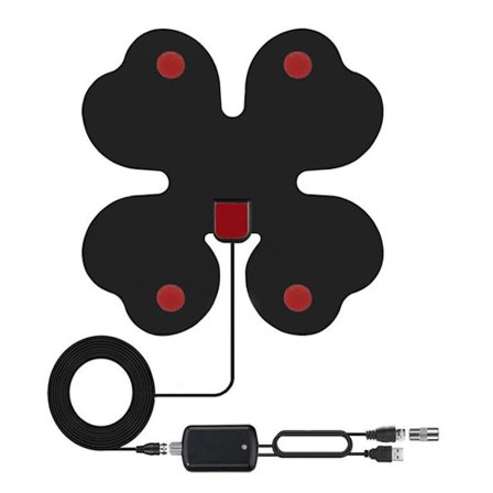 4K TV-antenne innendørs, TV-antenne for Smart TV, digital forsterket innendørs HDTV-antenne, 4K 1080p-kanaler avtakbar signalforsterker