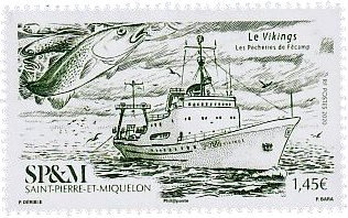 Saint Pierre & Miquelon - Le Vikings fiskefartøj - Postfrisk frimærke