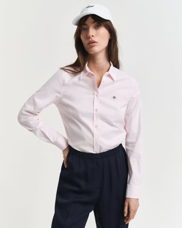 GANT Damen Slim Fit Oxford-Bluse mit Stretch (36) Rosa