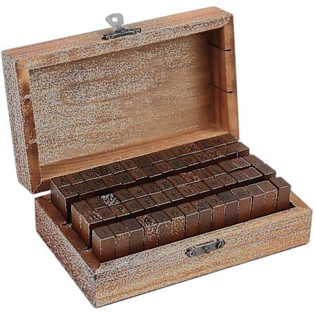 Aakkosleimasimet numeroilla ja symboleilla (70 kpl) - Puuleimasin