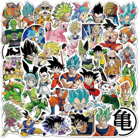 50 stk Dragon Ball Klistremerker Vanntette Dekaler For Vannflasker, Bærbar PC, Telefon, Skateboard, Bagasje For Barn Voksne Fans