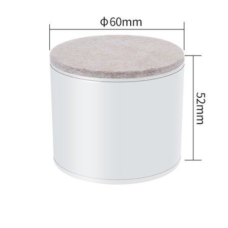 Sæt med 4 møbelrisere, bordriser, runde, hvide